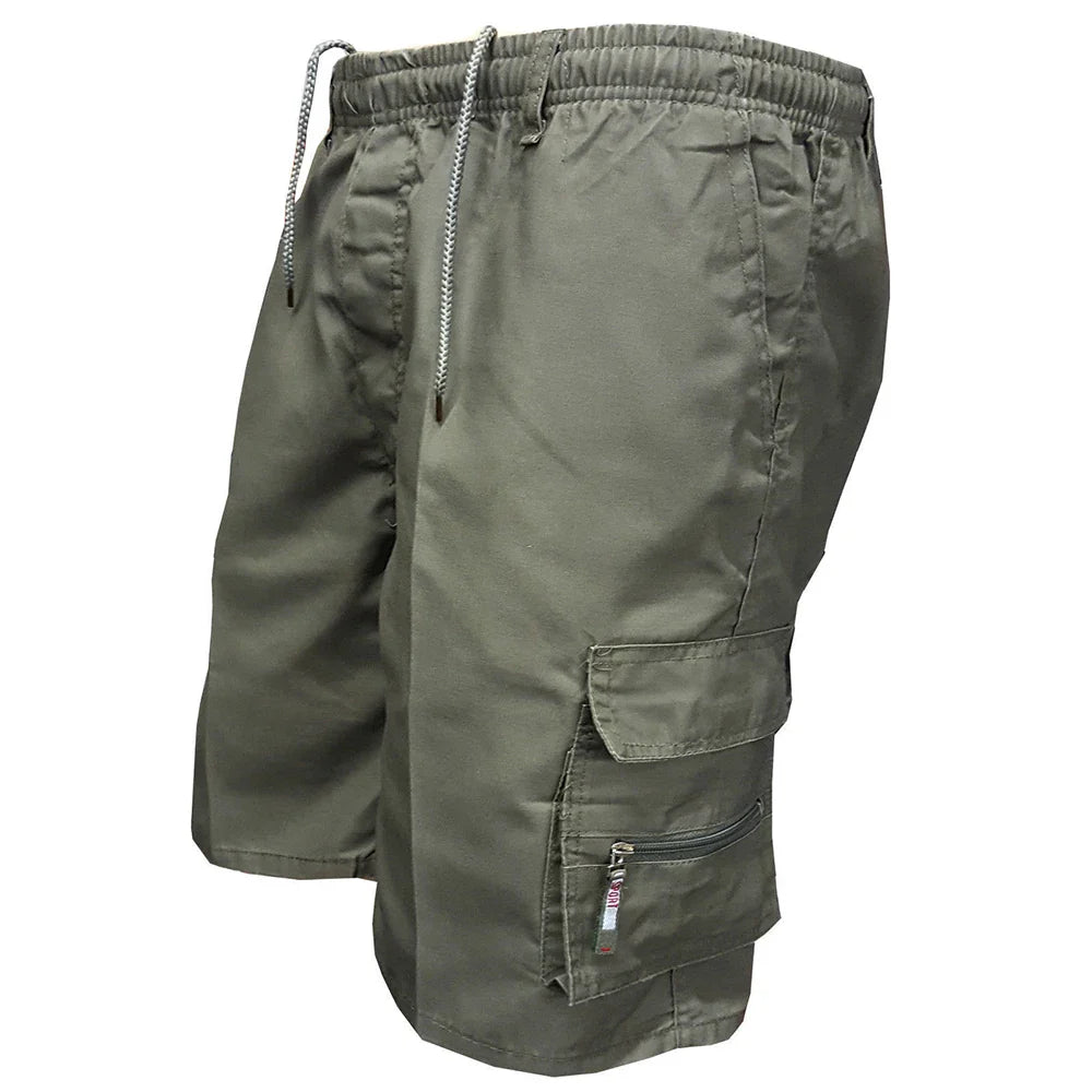 Men'S Tactical Shorts Summer Casual Jogging Cargo Shorts Loose Multi-Pockets Elastic Waist Work Hiking Overalls Short Pants