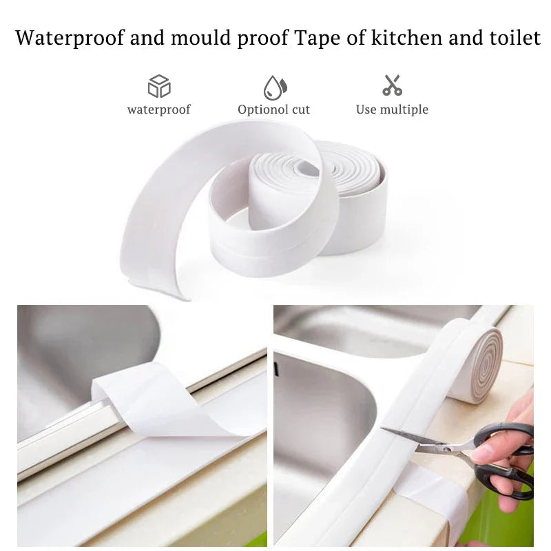 100/200/320Cm Bathroom Kitchen Self Adhesive Sealing Tape Shower Sink Bath Caulk Strip Waterproof Wall Sticker Sink Edge Tapes