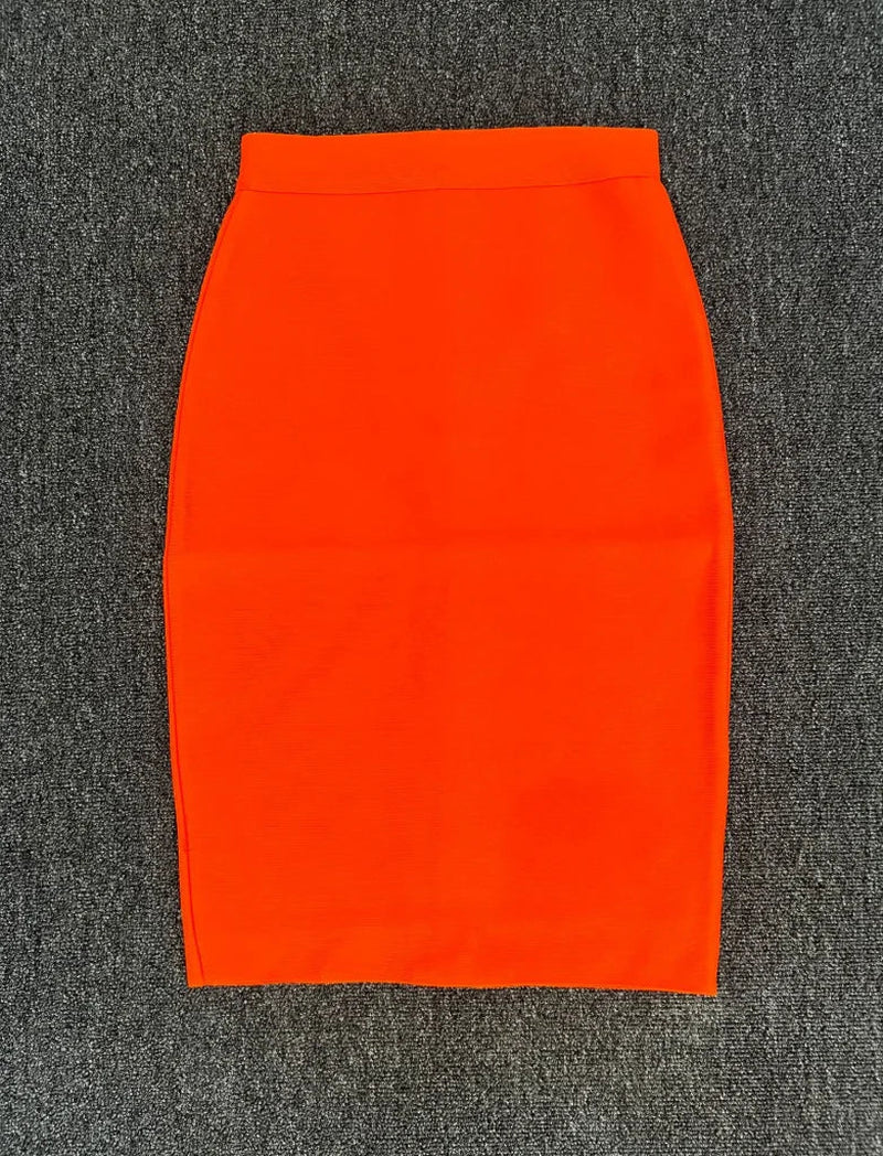 High Quality Women New Rayon Bandgae Skirt Elegant Pencil Skirt Celebrity Sexy Club Party Wear Vintage Vestios