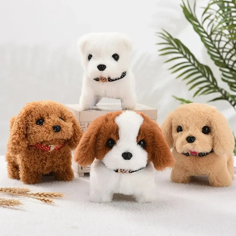 Realistic Plush Simulation Smart Dog Children Toy Can Walking and Call Electric Plush Robot Pet Dog Toddler Christmas Gift