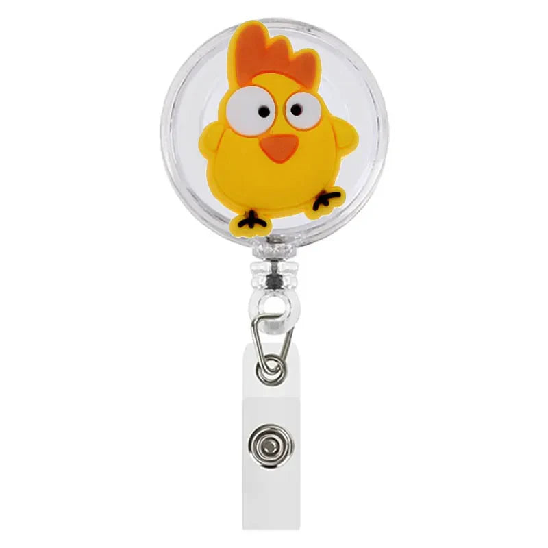 Cartoon Animals Giraffe Koala Retractable Nurse Doctor Badge Reel Clips Hospital Medical Students ID Name Card Holder