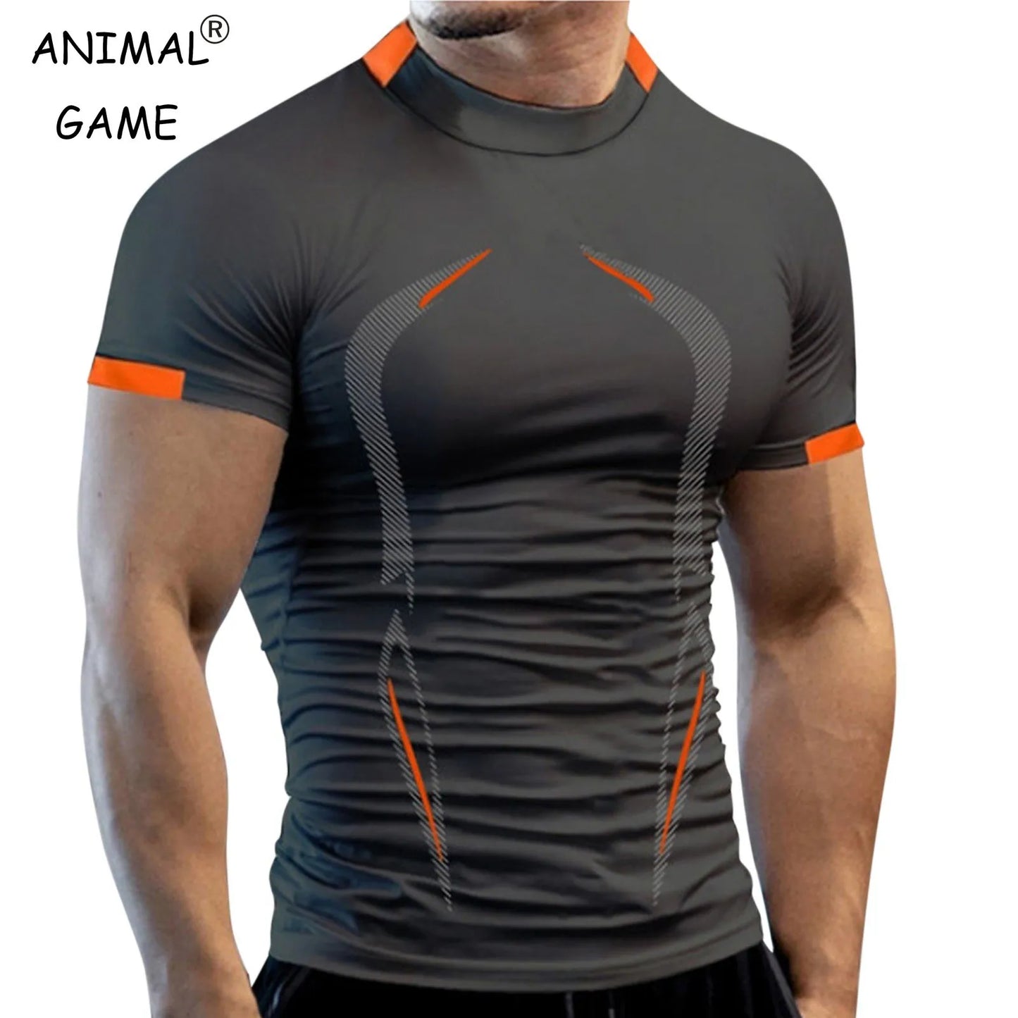 New Summer Gym Breathable T Shirt Men Quick Drying Jogging Tshirt Men Training Tees Fitness Tops Running T-Shirt