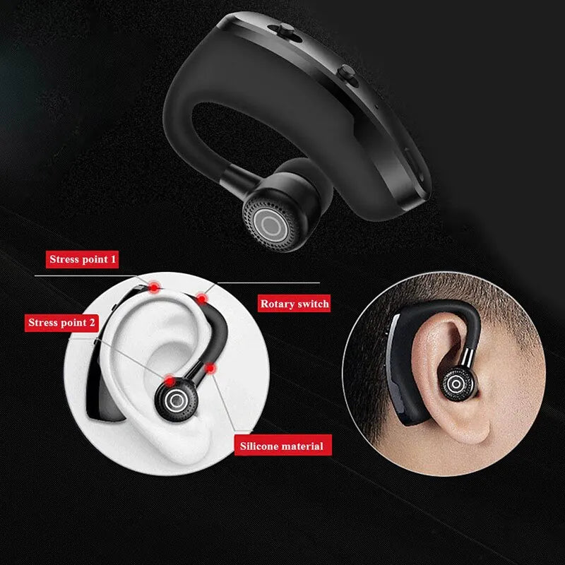 Ear Mounted Wireless Bluetooth Earphones for Business Calls Noise Reduction Stereo Mini Single Earplugs Wireless Bluetooth EP