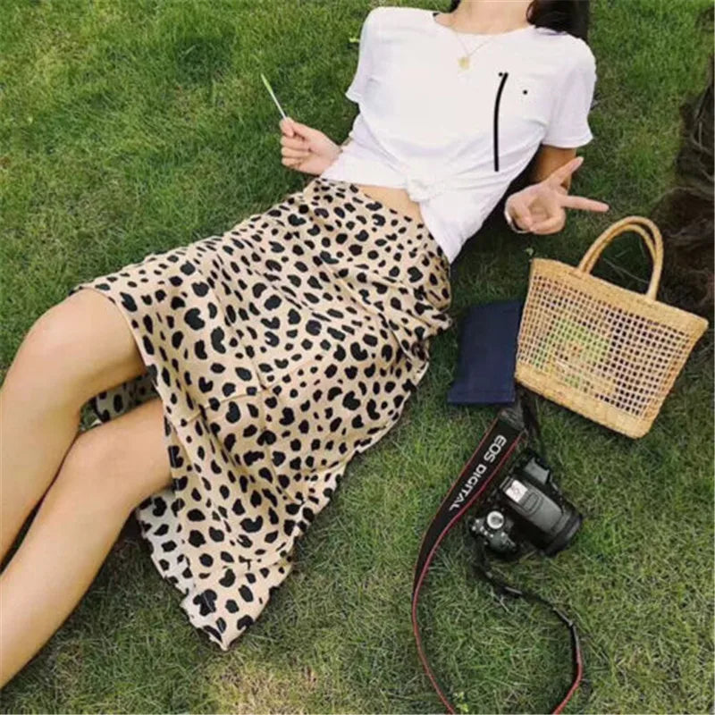 2023 New Stunning Leopard Print Midi Par Naomi Skirt Woman Sexy Skirt Multiple Sizes Realisation Wholesale High Waist Skirts