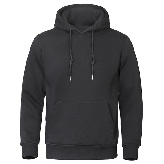 Solid Color Men Hoodies Fleece Warm Mens Sweatshirt Fashion Streetwear Casual Men'S Loose Breathable Pullovers Brand Hoody