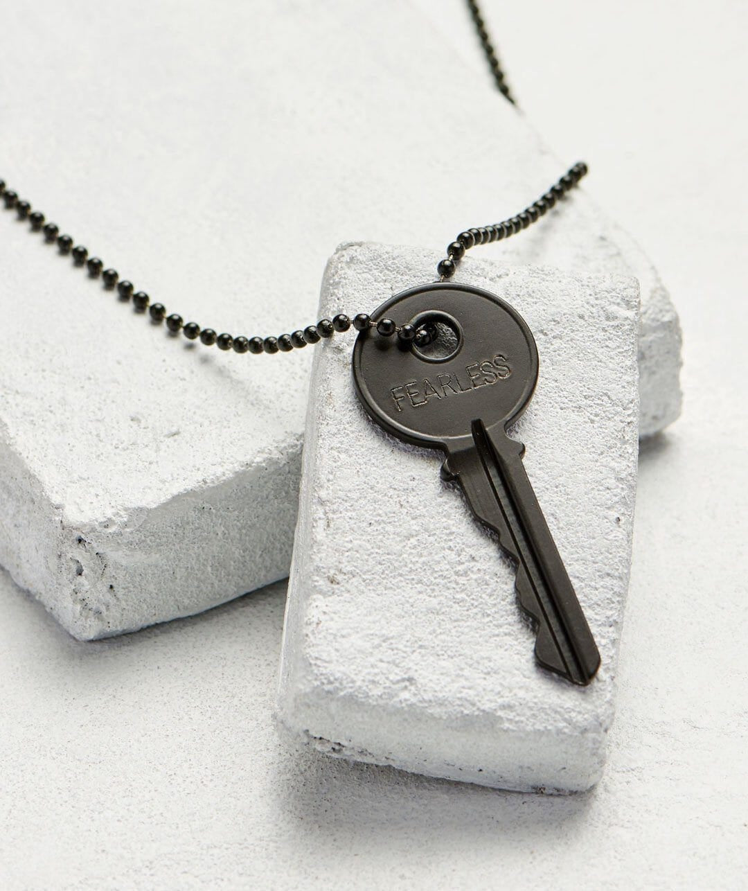 Classic Key Black Ball Chain Necklace