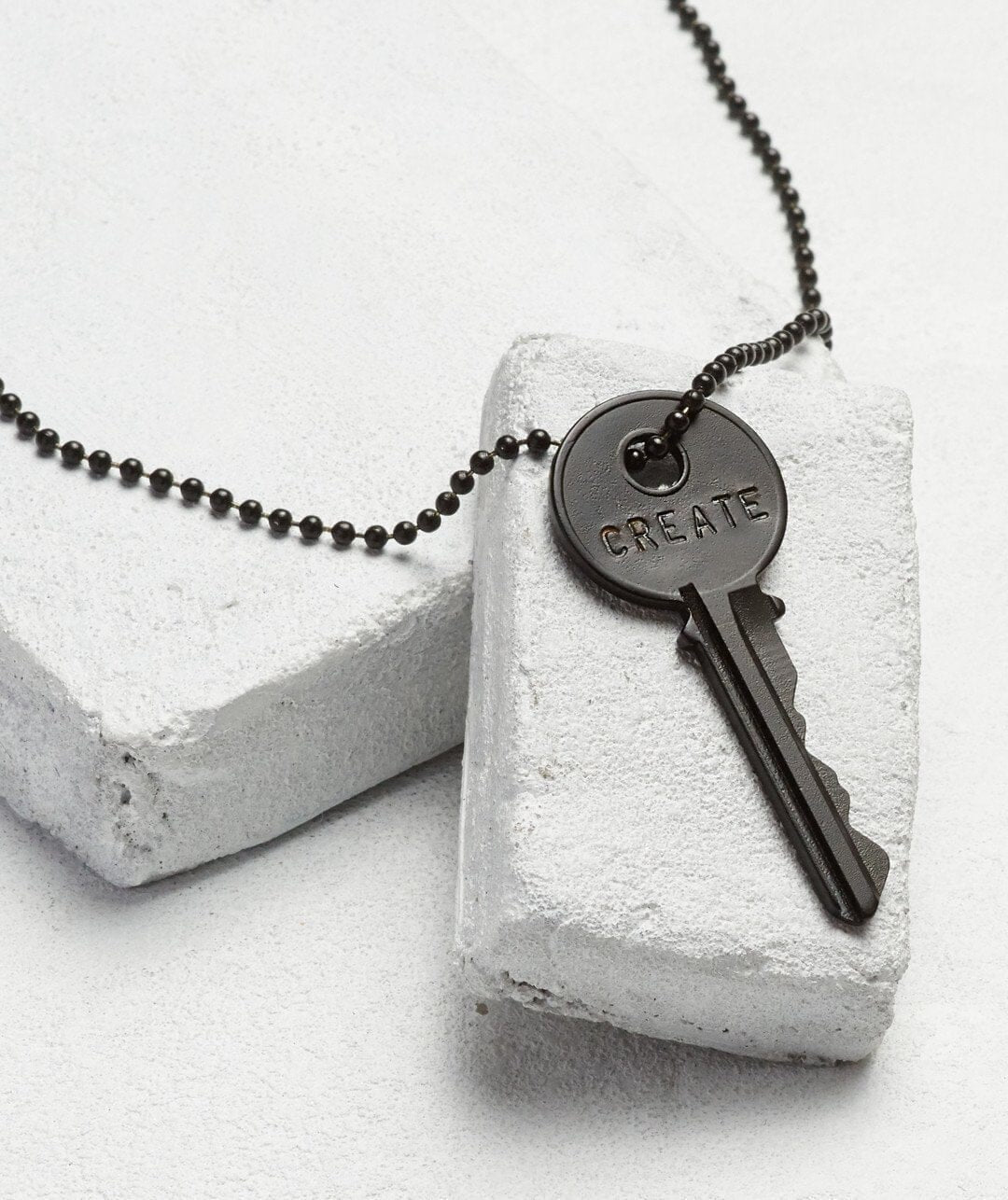 Classic Key Black Ball Chain Necklace