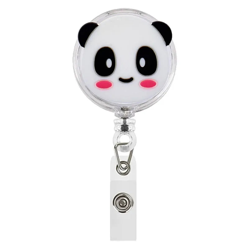 Cartoon Animals Giraffe Koala Retractable Nurse Doctor Badge Reel Clips Hospital Medical Students ID Name Card Holder