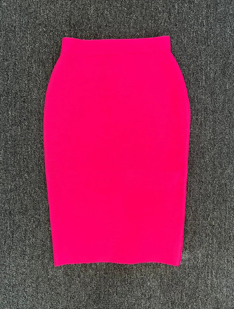 High Quality Women New Rayon Bandgae Skirt Elegant Pencil Skirt Celebrity Sexy Club Party Wear Vintage Vestios