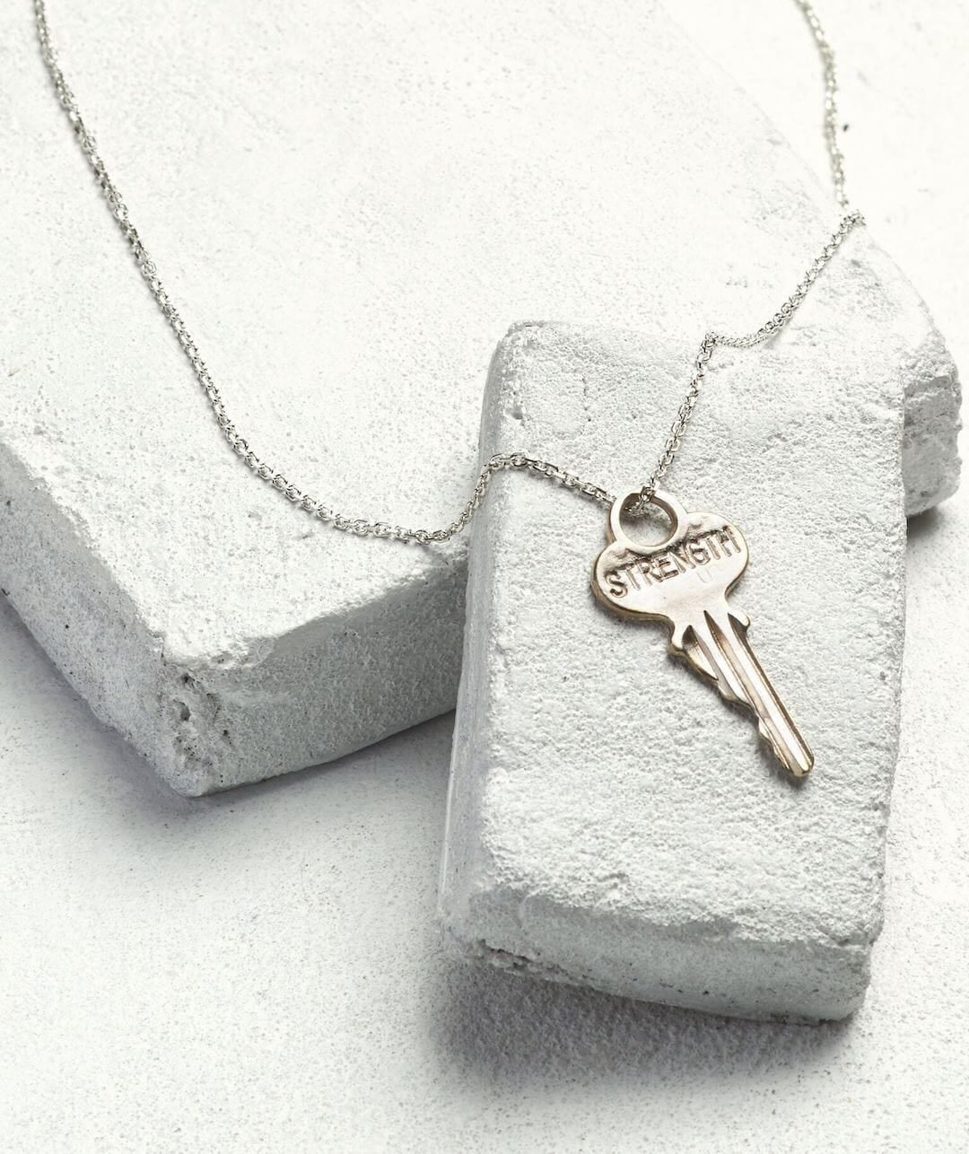 Dainty Key Silver Chain Necklace