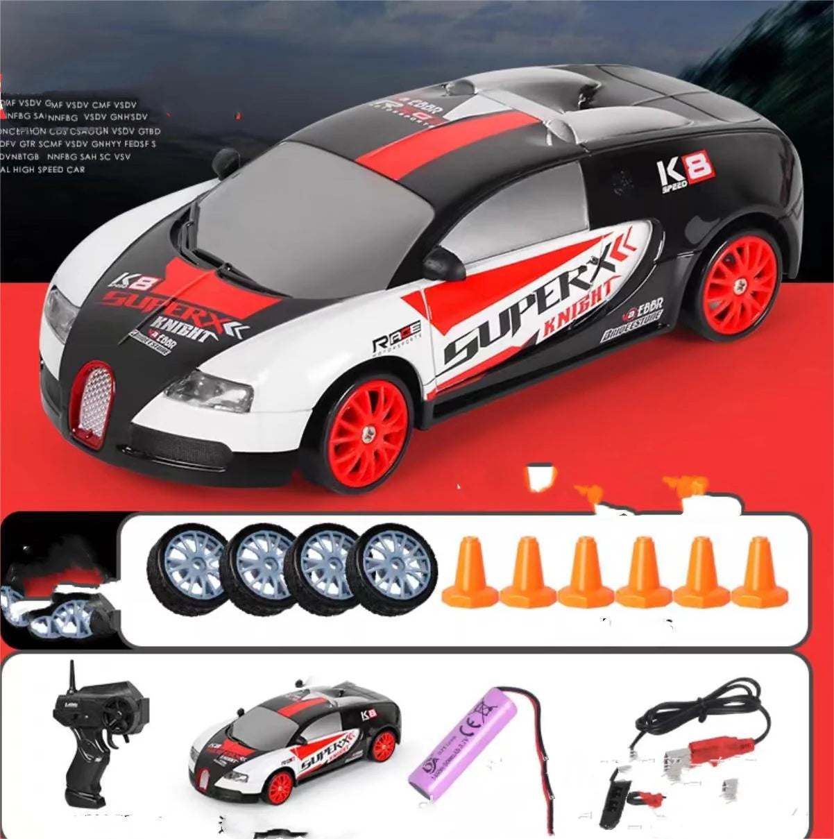 2.4G Drift Rc Car 4WD RC Drift Car Toy Remote Control GTR Model AE86 Vehicle Car RC Racing Car Toy for Children Christmas Gifts