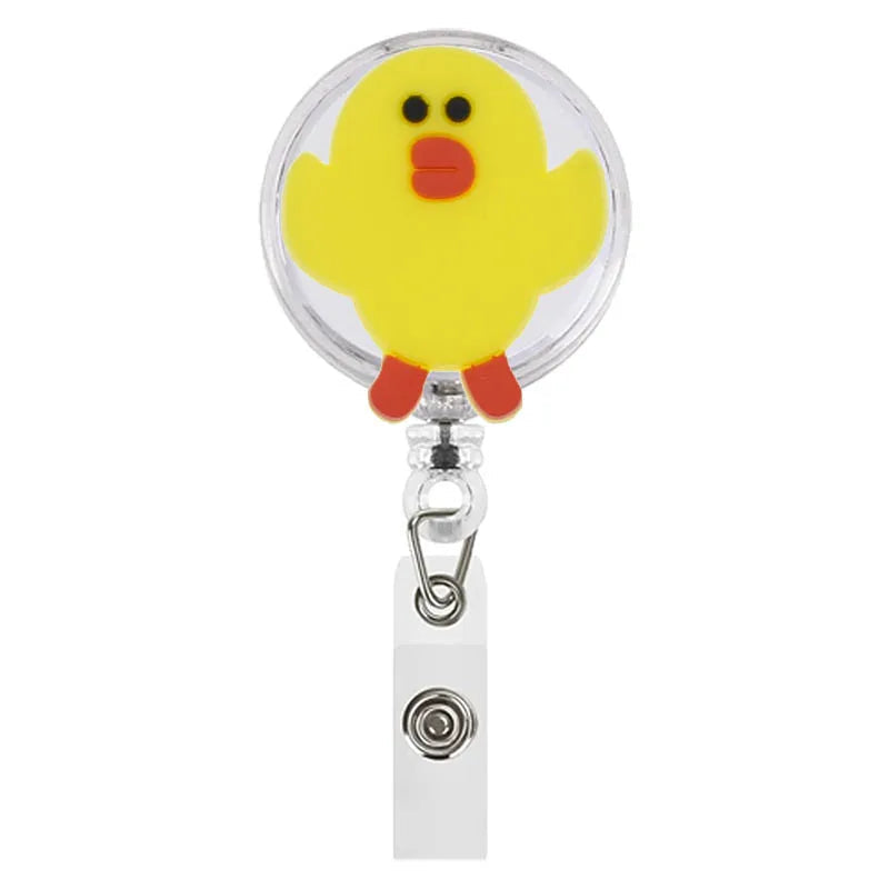 Cartoon Animals Giraffe Koala Retractable Nurse Doctor Badge Reel Clips Hospital Medical Students ID Name Card Holder