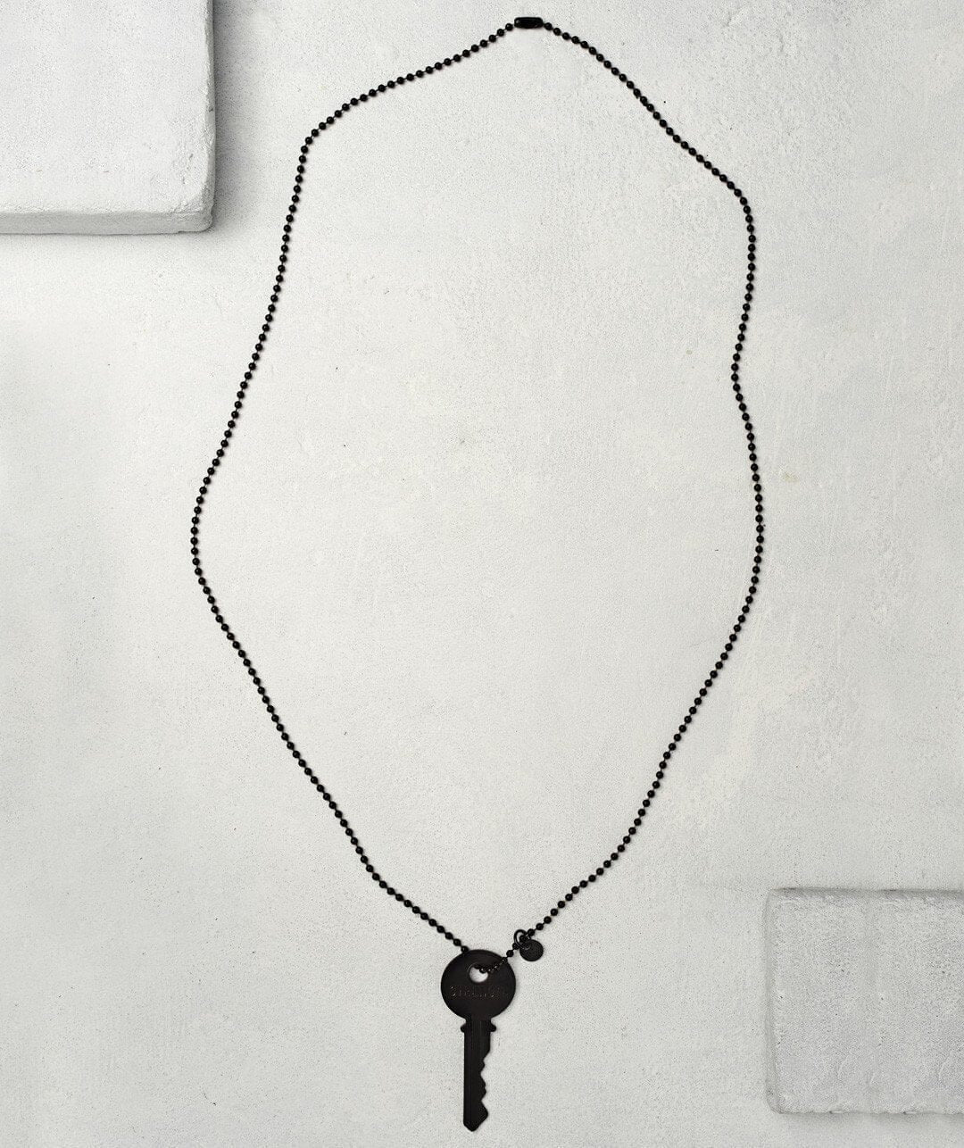 Classic Key Black Ball Chain Necklace