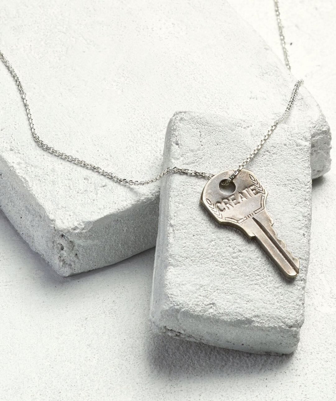 Dainty Key Silver Chain Necklace