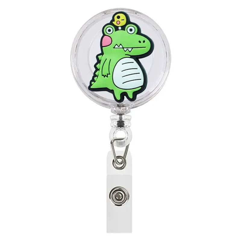 Cartoon Animals Giraffe Koala Retractable Nurse Doctor Badge Reel Clips Hospital Medical Students ID Name Card Holder