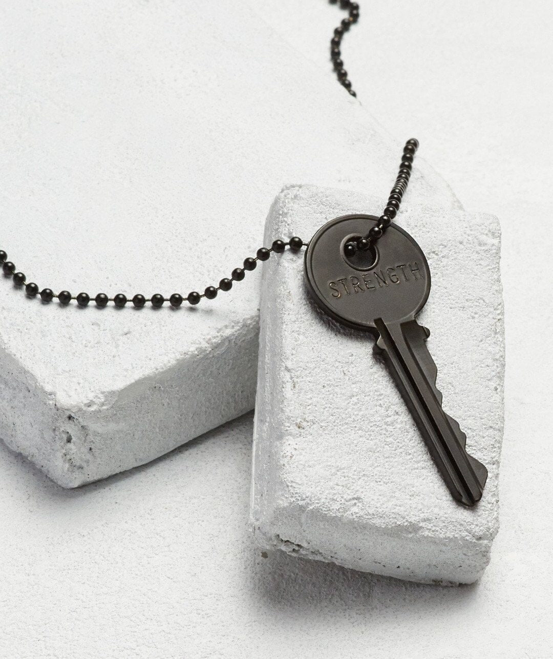 Classic Key Black Ball Chain Necklace