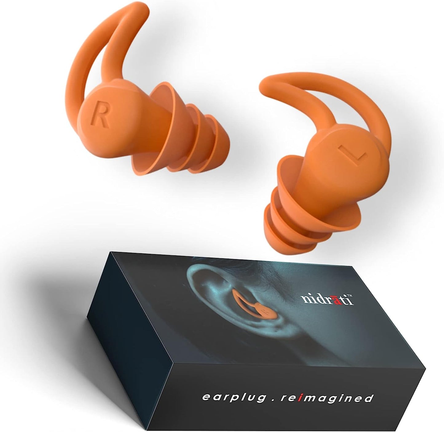 ™ 2022 Earplugs for Sleeping, Reusable Sleeping Earplugs, Sleep Earplugs,Earplugs for Noise Cancelling, Studying, Traveling (Orange)