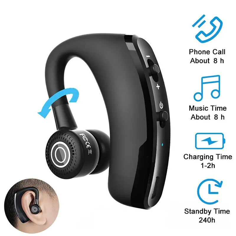 Ear Mounted Wireless Bluetooth Earphones for Business Calls Noise Reduction Stereo Mini Single Earplugs Wireless Bluetooth EP