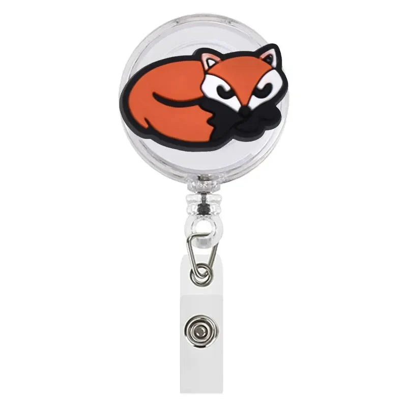 Cartoon Animals Giraffe Koala Retractable Nurse Doctor Badge Reel Clips Hospital Medical Students ID Name Card Holder