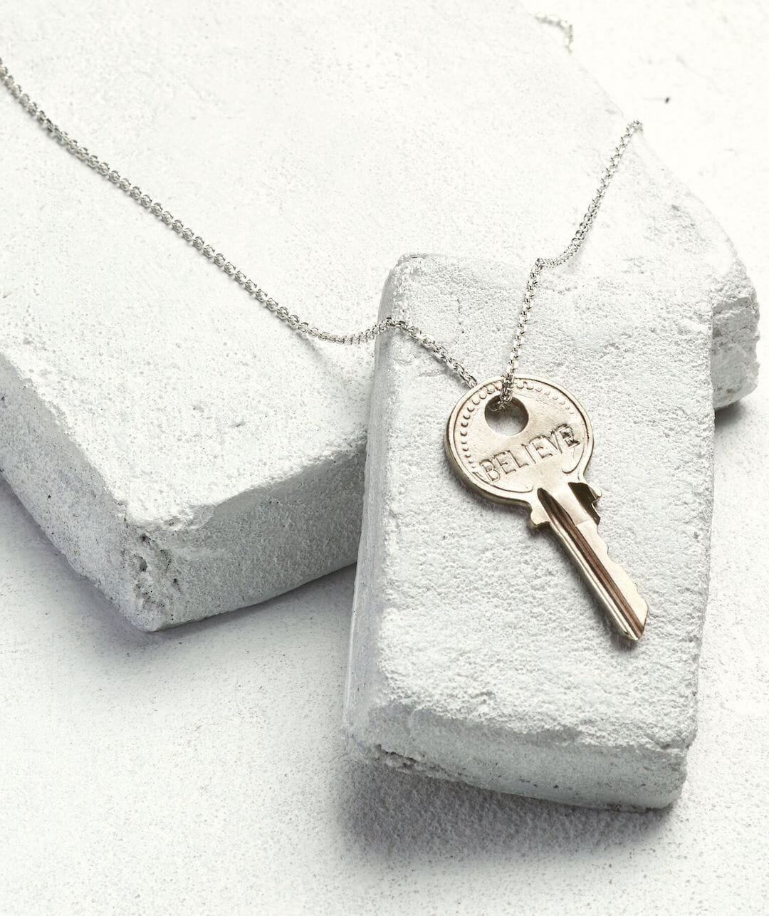 Dainty Key Silver Chain Necklace