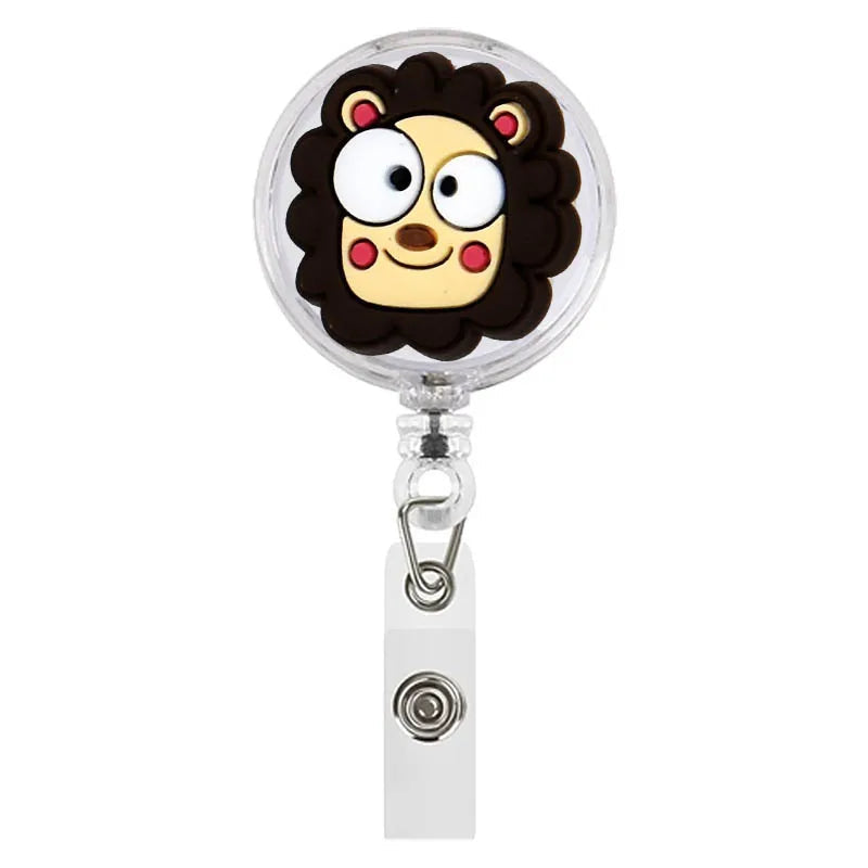 Cartoon Animals Giraffe Koala Retractable Nurse Doctor Badge Reel Clips Hospital Medical Students ID Name Card Holder