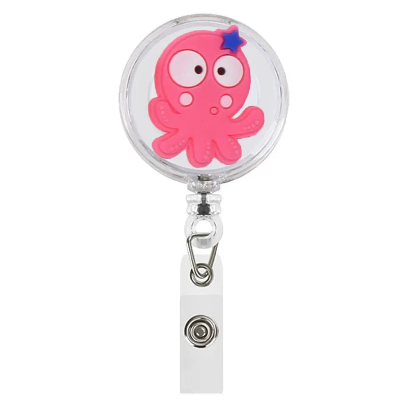 Cartoon Animals Giraffe Koala Retractable Nurse Doctor Badge Reel Clips Hospital Medical Students ID Name Card Holder