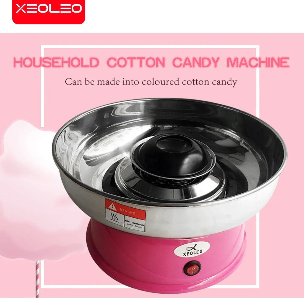 XEOLEO  Candy Floss Machine Mini Electric DIY Sweet Cotton Candy Maker For Cotton Candy Sweet Floss Food Processors Machine Kids