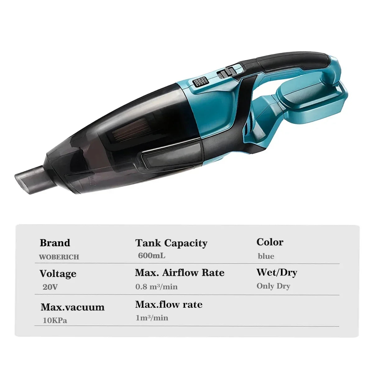 Cordless Handheld Vacuum Cleaner Portable for Hard Floor Carpet Car Pet Hair Cleaning For Makita/WOBERICH 18V Battery