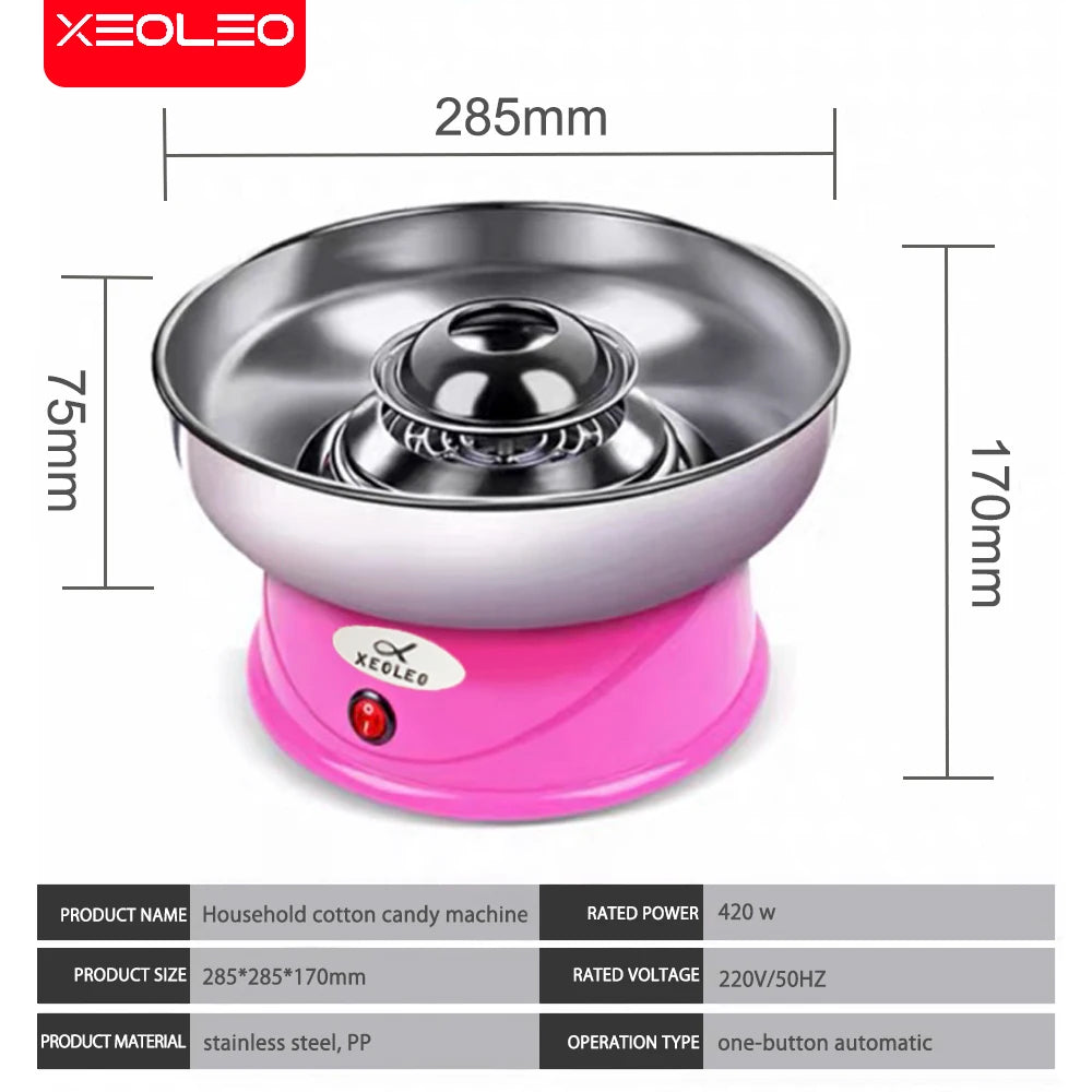 XEOLEO  Candy Floss Machine Mini Electric DIY Sweet Cotton Candy Maker For Cotton Candy Sweet Floss Food Processors Machine Kids