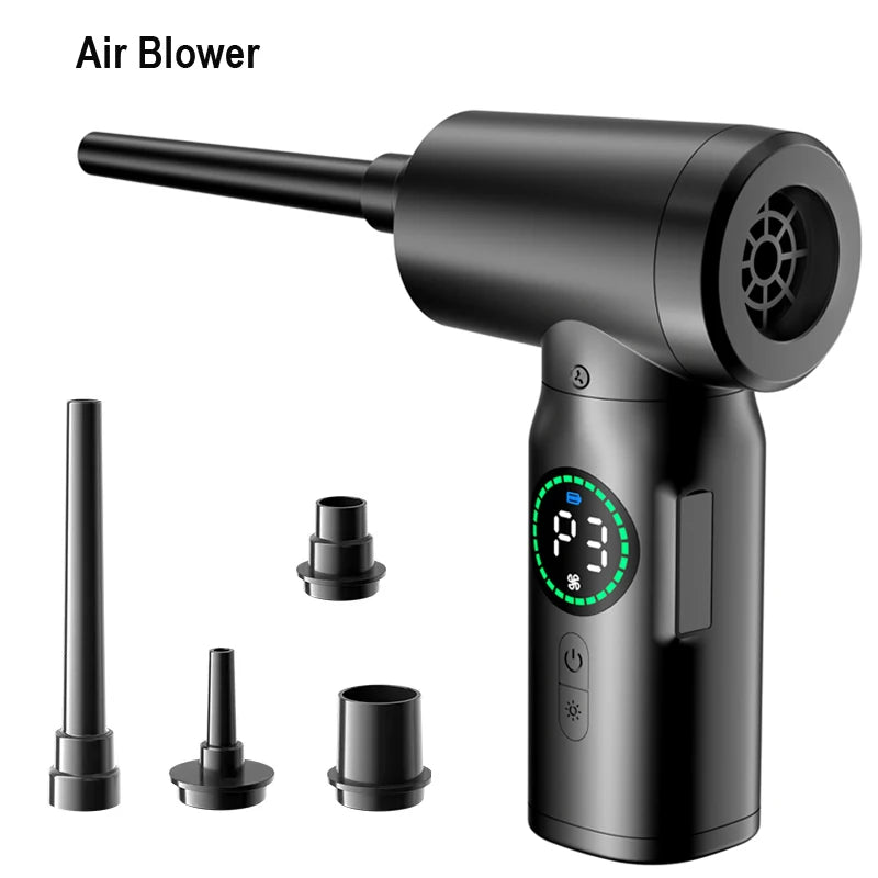 7500mAh Portable Compressed Air Duster 2 in 1 Air Blower & Vacuum Cleaner Cordless Duster Blower for Keyboard Computer Cleaning