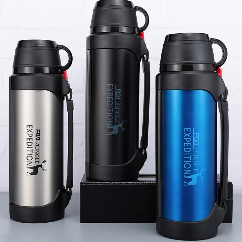 Vacuum Insulated Kettle With Large Capacity For Home Outdoor Travel Cup Car Mounted Portable Fitness And Sports Thermal Bottle