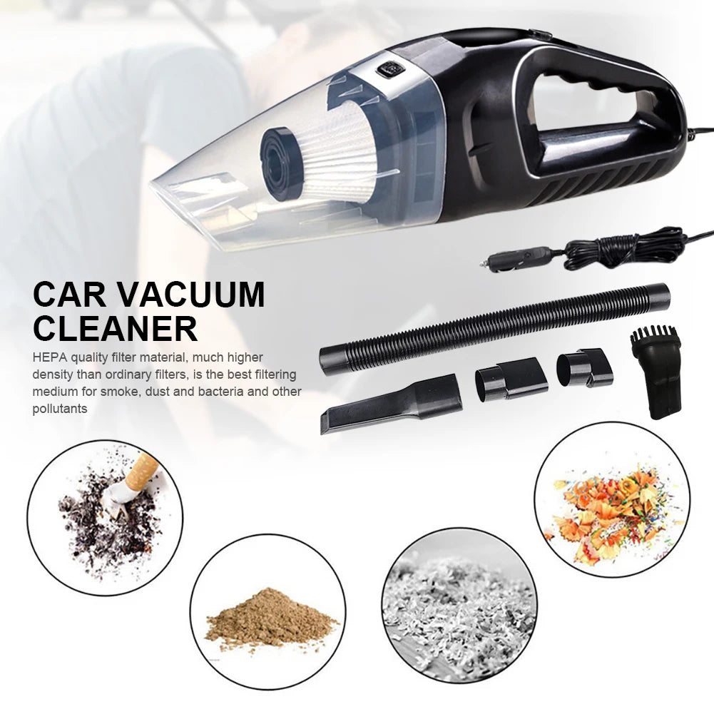 Powerful Hoover 120W Car Hoover Dry Wet Dual Use Mini Dust Collector with 5M Cable Auto Vacuum Cleaner for Vehicle Home Cleaning