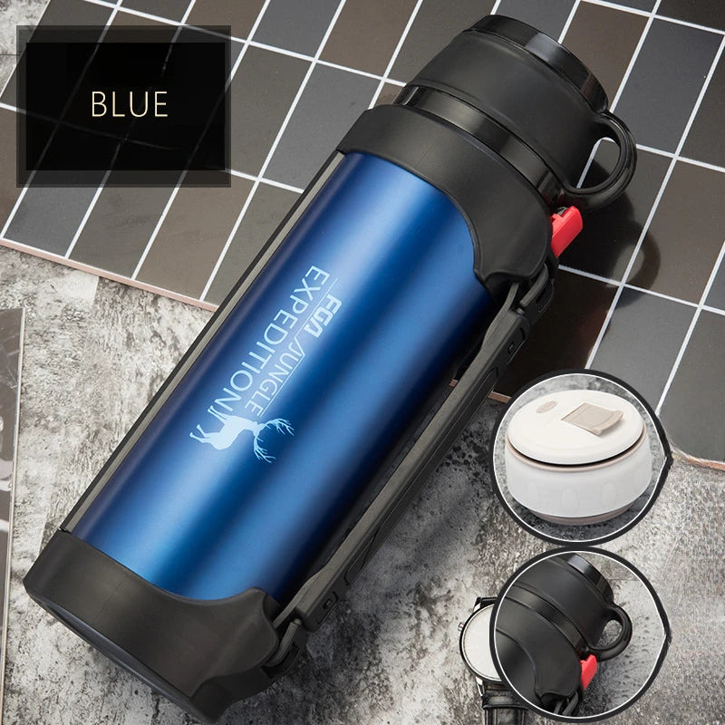 Vacuum Insulated Kettle With Large Capacity For Home Outdoor Travel Cup Car Mounted Portable Fitness And Sports Thermal Bottle