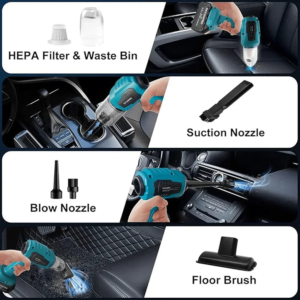 2-in-1 Handheld Vacuum Cleaner 100ML Mini Cordless Dust Collector Car Home Sofa Cleaning Power Tools For Makita 18V Battery