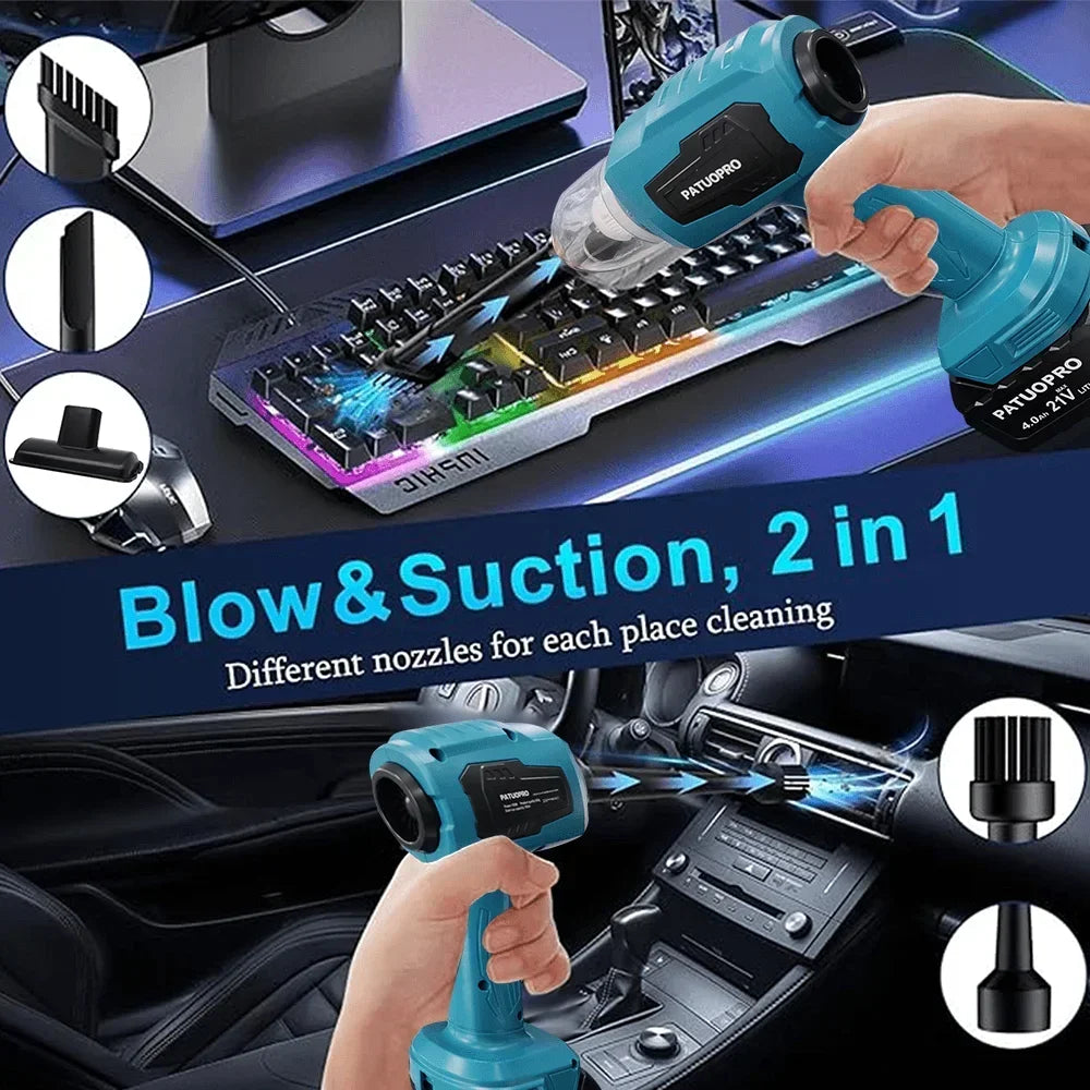 2-in-1 Handheld Vacuum Cleaner 100ML Mini Cordless Dust Collector Car Home Sofa Cleaning Power Tools For Makita 18V Battery