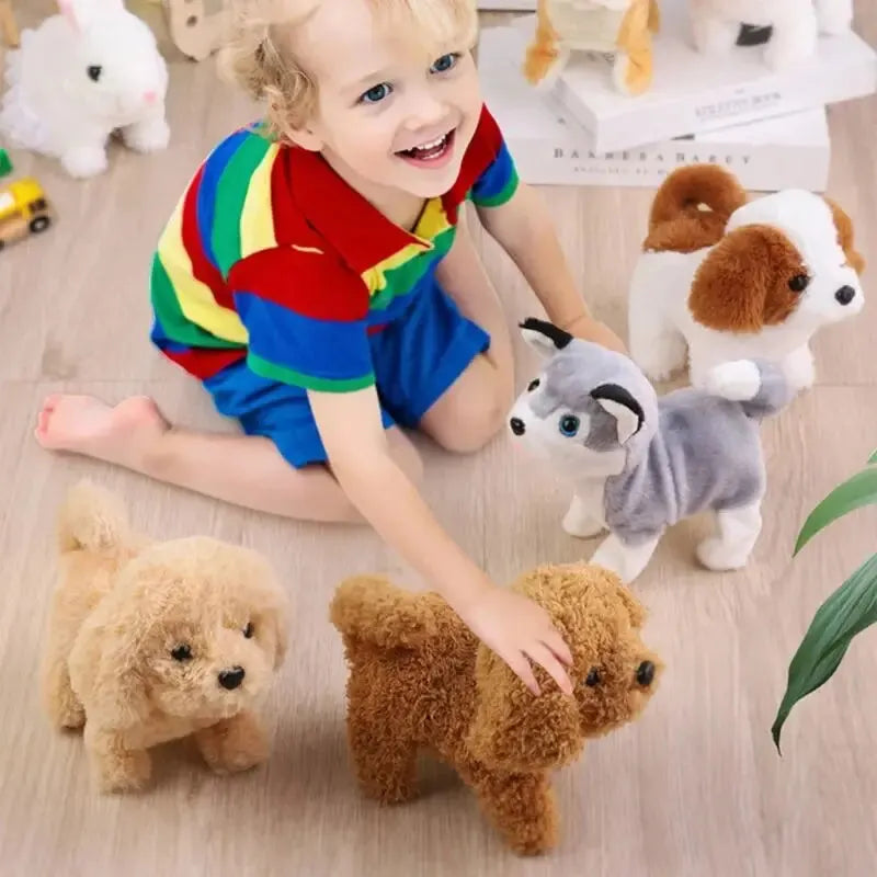 Realistic Plush Simulation Smart Dog Children Toy Can Walking and Call Electric Plush Robot Pet Dog Toddler Christmas Gift