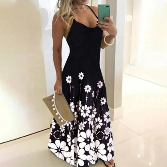 Oversized Summer Long Dress Women Sleeveless Ladies Maxi Long Dresses Beach Bohemian Elegant Female Clothing Sexy Skirt Vintage