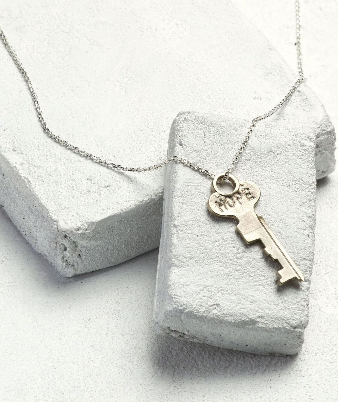 Dainty Key Silver Chain Necklace