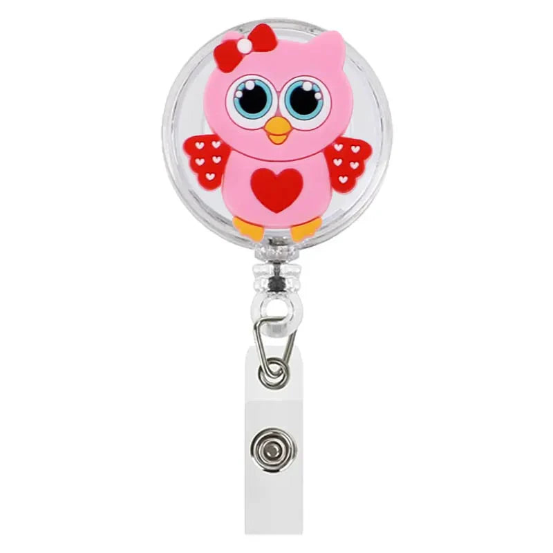 Cartoon Animals Giraffe Koala Retractable Nurse Doctor Badge Reel Clips Hospital Medical Students ID Name Card Holder