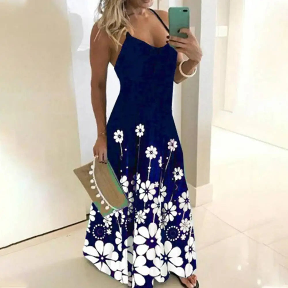 Oversized Summer Long Dress Women Sleeveless Ladies Maxi Long Dresses Beach Bohemian Elegant Female Clothing Sexy Skirt Vintage