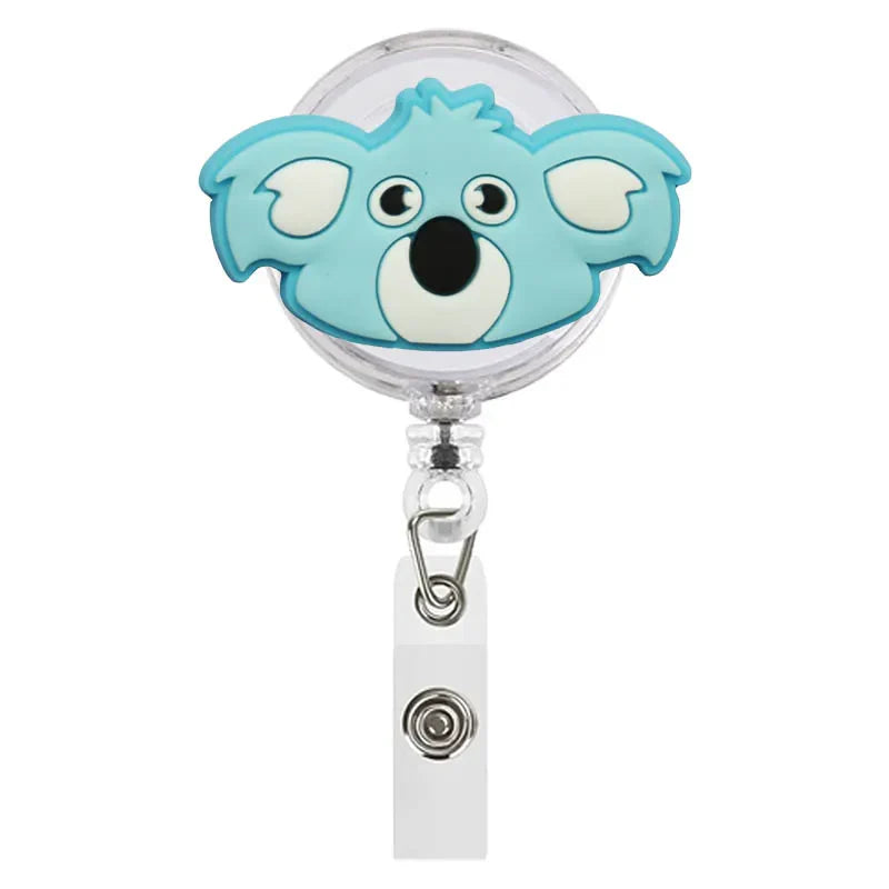 Cartoon Animals Giraffe Koala Retractable Nurse Doctor Badge Reel Clips Hospital Medical Students ID Name Card Holder