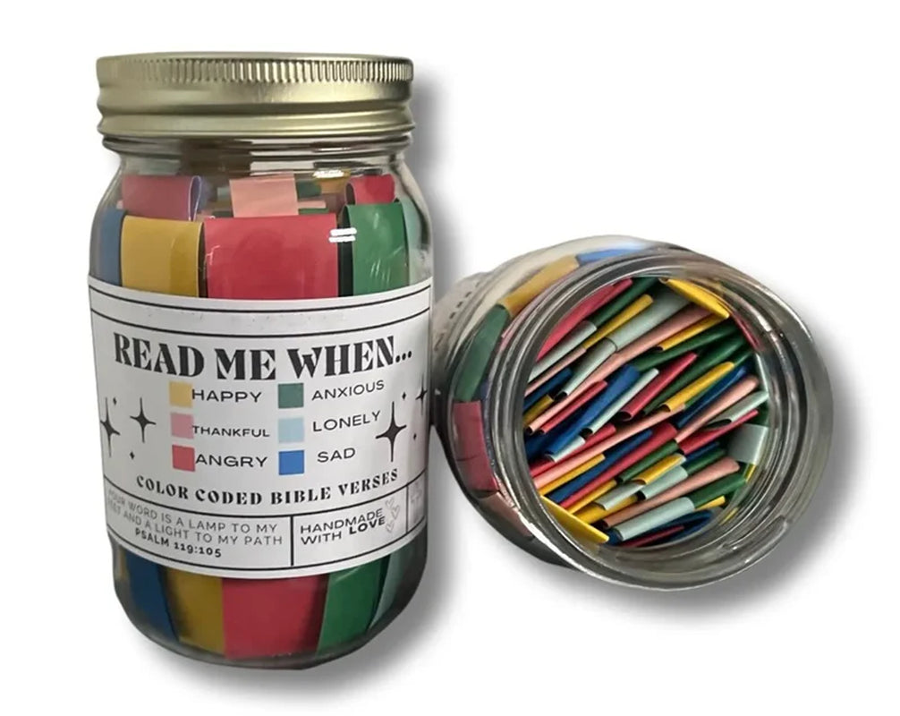 Handmade Bible Verses Jar 67 Color-Coded Bible Verse Jar Crafts about Emotions and Feelings Display a Godlygift of Christ