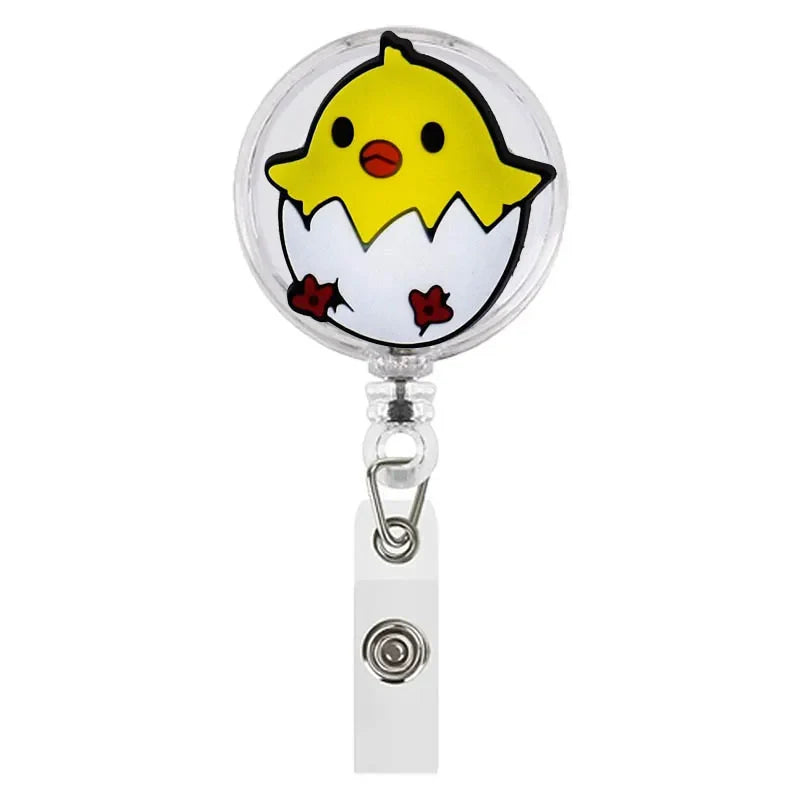 Cartoon Animals Giraffe Koala Retractable Nurse Doctor Badge Reel Clips Hospital Medical Students ID Name Card Holder