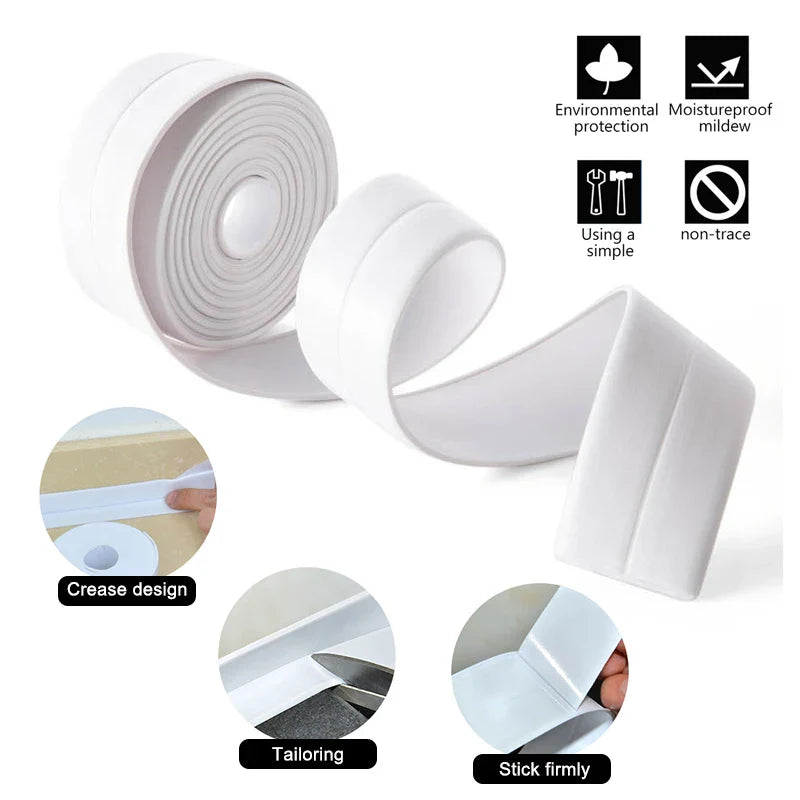 100/200/320Cm Bathroom Kitchen Self Adhesive Sealing Tape Shower Sink Bath Caulk Strip Waterproof Wall Sticker Sink Edge Tapes