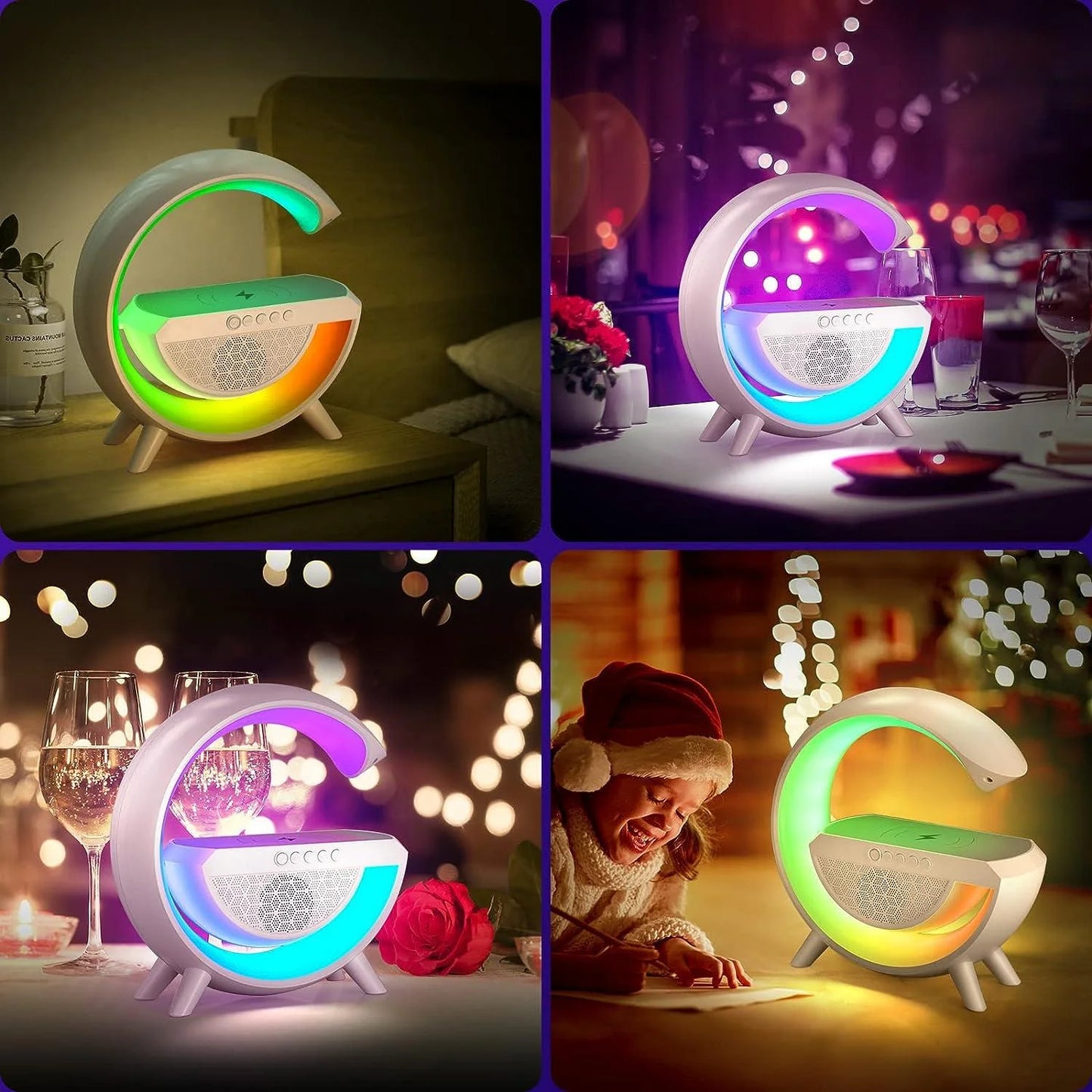 Wireless Charging Atmosphere Lamp with Bluetooth Speaker