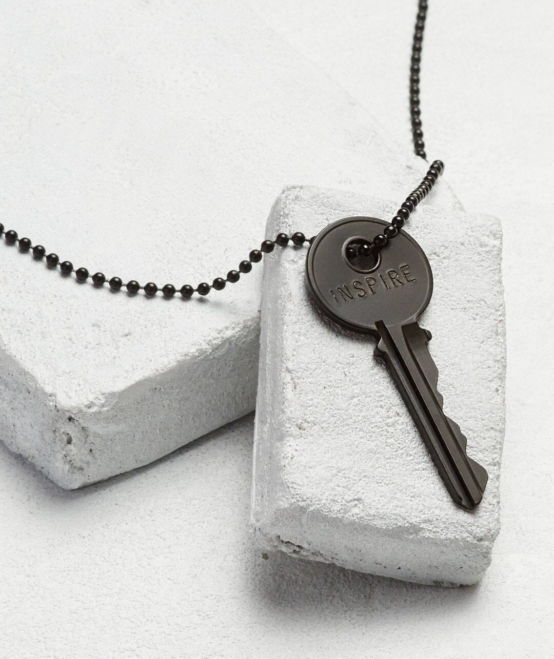 Classic Key Black Ball Chain Necklace