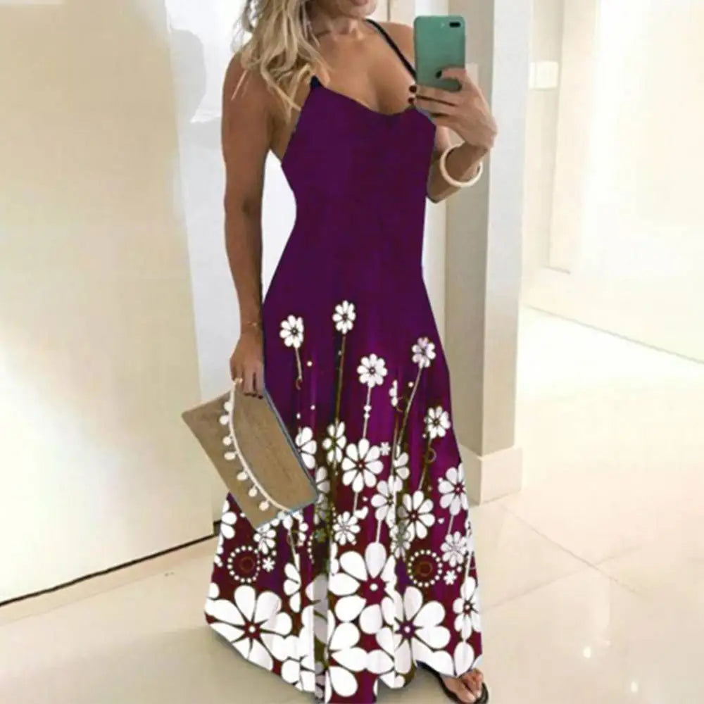 Oversized Summer Long Dress Women Sleeveless Ladies Maxi Long Dresses Beach Bohemian Elegant Female Clothing Sexy Skirt Vintage