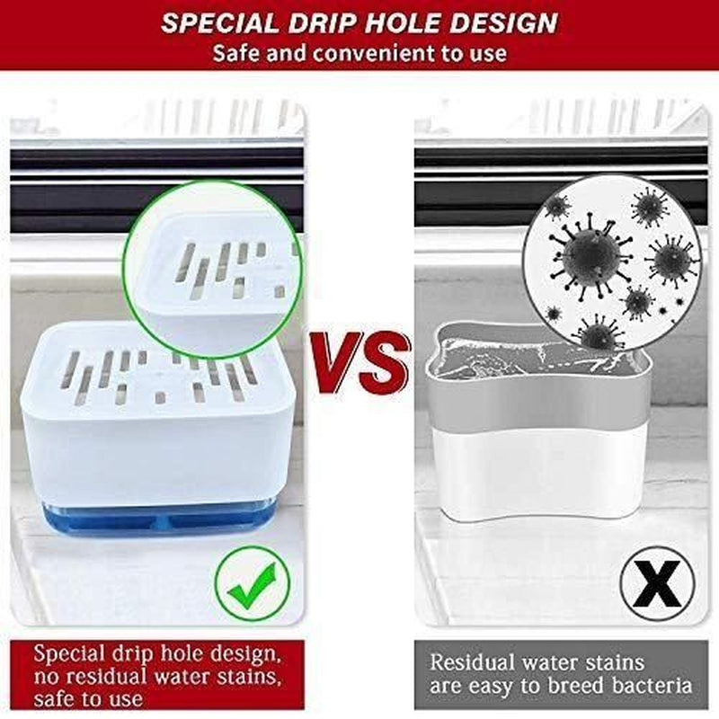 Liquid Soap Dispenser with Sponge Holder for Kitchen Sink